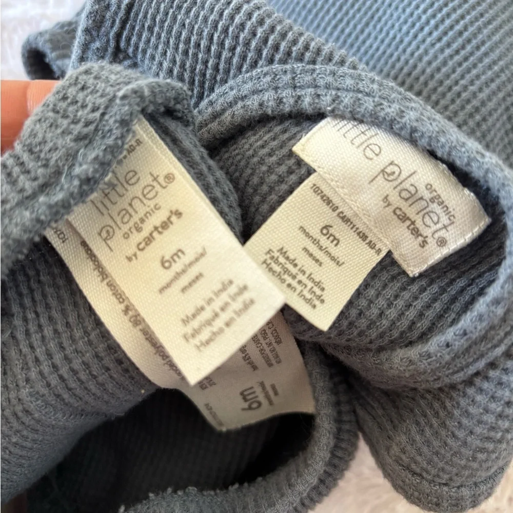 Little Planet by Cartier’s Baby Blue Waffle Knit Set